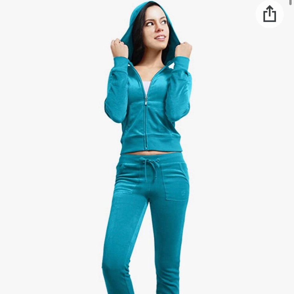 Turquoise velour sweat set